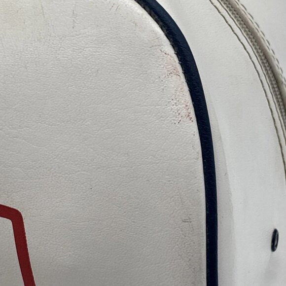 Vintage Molson Award White Leather Travel Duffel Bag - Canadian Made - Picture 9 of 14